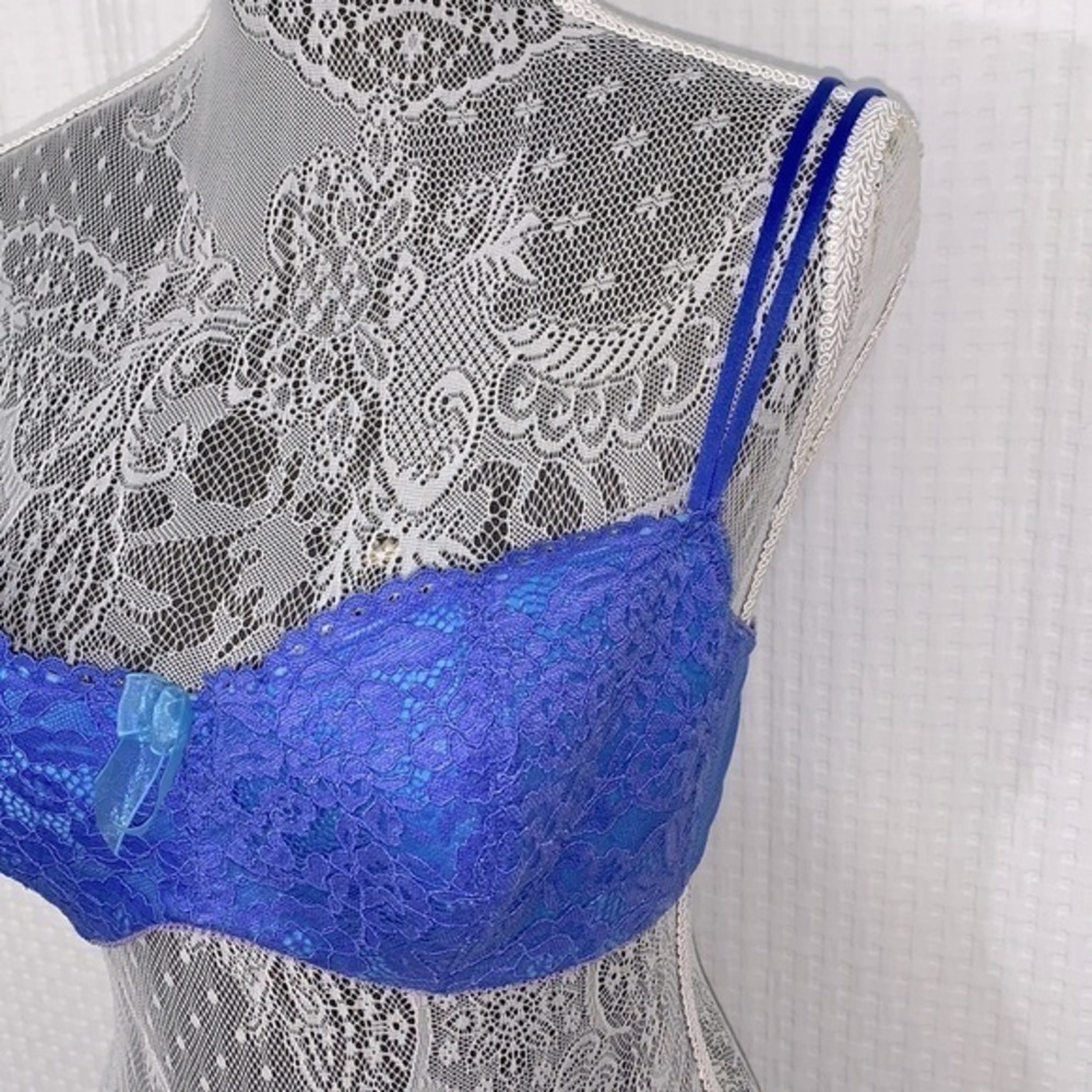 b.tempt’d purple & aqua blue lace bra. 36D. Underwire. Lightly lined. EUC - Picture 3 of 9